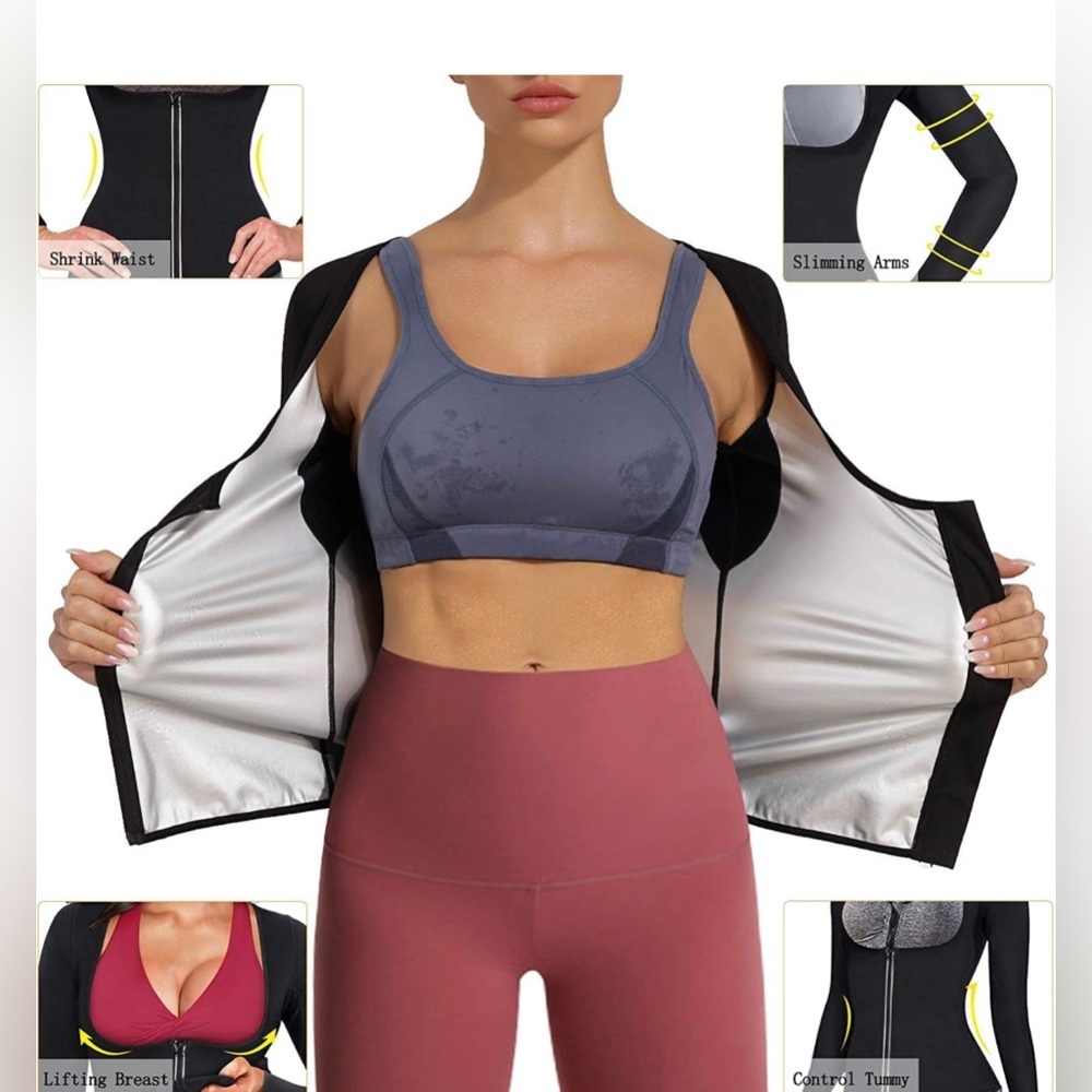Sz S Ursexyly Women's Sauna Suit Weight Loss Hot Sweat Shirt Slim Waist Trainer
